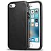 TENDLIN Compatible with iPhone 5S Case/iPhone SE 2016 Case (1st Gen) Leather Back Flexible TPU Silicone Hybrid Arc Bumper Shockproof Case for iPhone 5 / 5S / SE (1st Gen 2016) - Black
