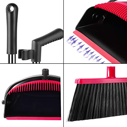 image for Been5le Extendable Broom and Dustpan Set, Self-Cleaning with Dust Pan 