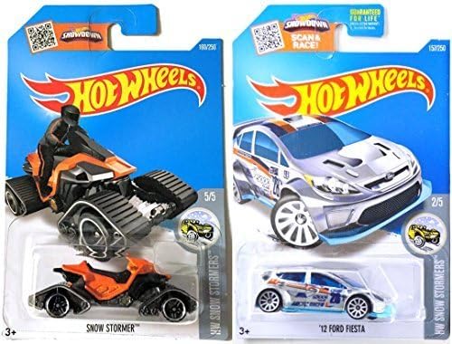 Snow Stormers Hot Wheels Exclusive Zamac Ford Fiesta & 2016 Snow Stormer Arctic Mountain Set in PROTECTIVE CASES