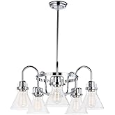 Maxim Seafarer-Five Light Chandelier-23.75 Inches Wide by 10.75 inches high-Polished Chrome Finish-Clear Seedy Glass Color