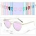SOJOS Cat Eye Sunglasses for Women Fashion Designer Style Mirrored Lenses SJ1001 with Gold/Purple