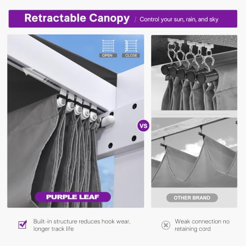 PURPLE LEAF 10x13 Retractable Pergola Review: Durable Aluminum Frame with Sloped Roof image 29