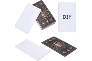 NBEADS 100 Pcs Blank Tarot Cards with Design on Back, Oracle Tarot Cards to Write On with Gold Foil Design, 2.72×4.65inch