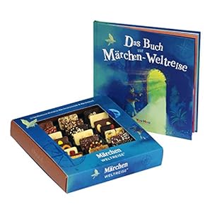 YouHou ‚Märchen Weltreise‘ Schokolade Märchenbuch Geschenkbox, Geschenk für Kinder, 24 Schokoladen, 24 Geschichten, zum Geburtstag, Lesen und Vorlesen
