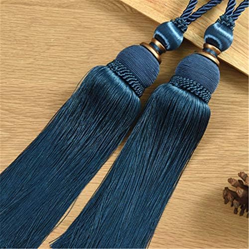 JONARO 1 Pair Curtain Brush Tiebacks Tassel Fringe Hanging Belt Balls Curtain Accessories Holderback Tie Backs Lashing Bind, 2Pcs