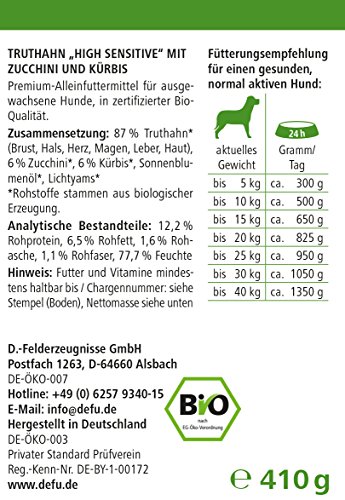 defu Voordeelverpakking hond High Sensitive- menu kalkoen granenvrij 12 x 410 g - Afbeelding 3