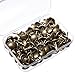 Outus 120 Pieces Upholstery Tacks 11 by 17 mm Antique Brass Tacks Bronze Nail Pins Furniture Thumb Tack Pins with Plastic Box