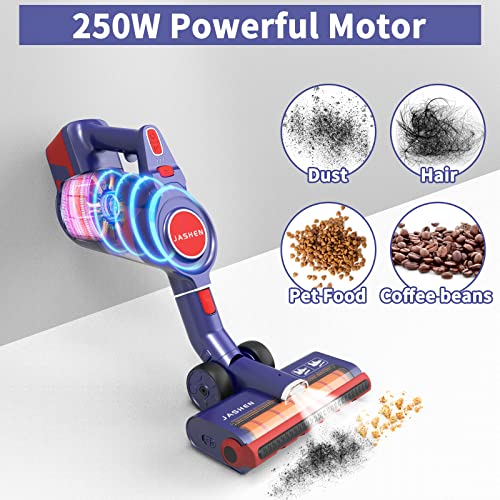 Cordless Vacuum Cleaner, JASHEN D18 Stick Vacuum Cleaner 250W 6 in 1