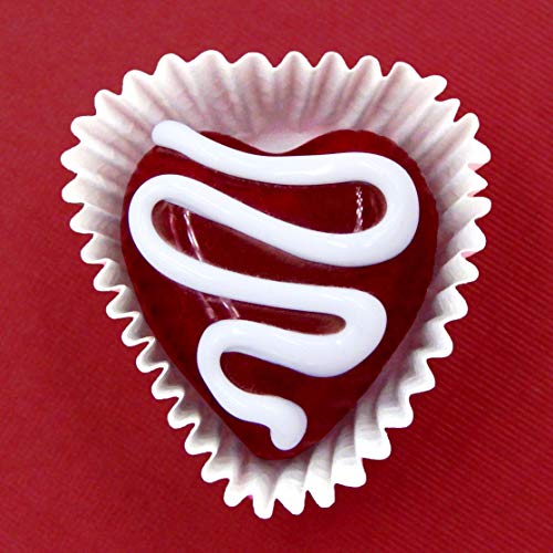 Sweetheart Glass Cherry Chocolate Heart Gift Handmade Sculpture Home Décor (Lampwork)