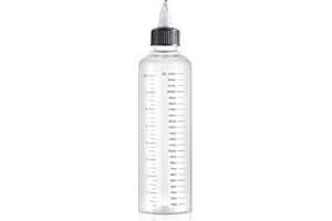 BUNROD Applicator Bottle for Hair 8.5oz Hair Oil Applicator Plastic Squeeze Bottle for Hair Dye Twist-On Top Tip Cap Hair Color Bottle with Clear Graduated Scale