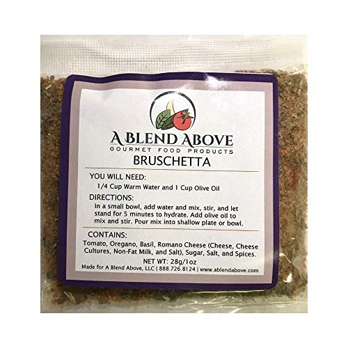 A Spice Above Dips, Spreads, and Dressing Mixed Seasonings Party Packets, A Blend Above, 3 Pack (Brushetta)