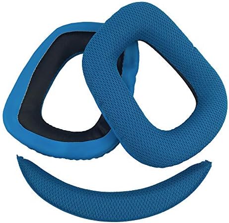 正規認証品 新規格 Chic Tuant イヤーパッド Logicool ロジクール G430 ブルーメッシュイヤーパッド ヘッドバンド 交換用ヘッドホンパッドイヤークッションメモリーフォーム ヘッドセットに対応 G930