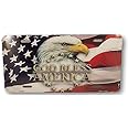 American Flag Gun Design License Plate - 12x6 Inch Metal Aluminum Novelty Tag Made In USA