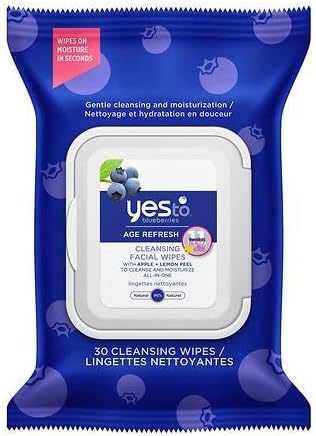 Yes to Blueberries Age Refresh Cleansing Facial Wipes - 3PC