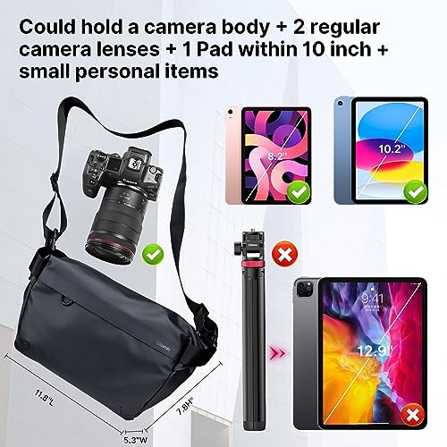 ULANZI Camera Shoulder Bag Photography Travel Messenger Portable Travel Bag Accessories Stylish Crossbody DSLR Sling Bag Compatible with Sony Canon etc -Black