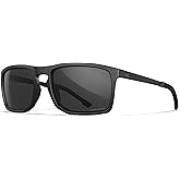 Wiley X WX Axe Sunglasses Safety Glasses for Men Shatterproof UV Eye Protection for Combat, Shooting Captivate Polarized Grey Lenses Matte Black Frames