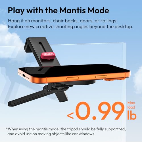 ULANZI MA88 Magnetic Phone Tripod Mount for MagSafe iPhone 17-12 Series, Strongest Magnet Handsfree Airplane Phone Holder for Woman Man, 360° Rotation Long Flight Travel Essentials for Seat Tray Table