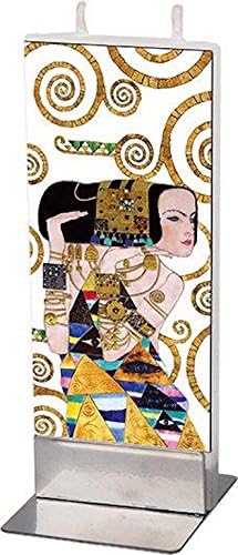 Flatyz Art Series Twin Wick Unscented Thin Flat Candle - Gustav Klimt,Tree of Life Detail