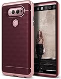 LG V20 Case, Caseology [Parallax Series] Modern Slim Geometric Design [Burgundy] [Textured Grip] for LG V20 (2016)
