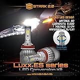 Stark 2.0 Luxx ES Series 80W 9000LM All-in-One 360° LED COB-Flip Chip Conversion Kit Cool White 6000K 6K Pair Bulbs Headlight or High Beam or Fog Lights - H11 / H8 H9 H16