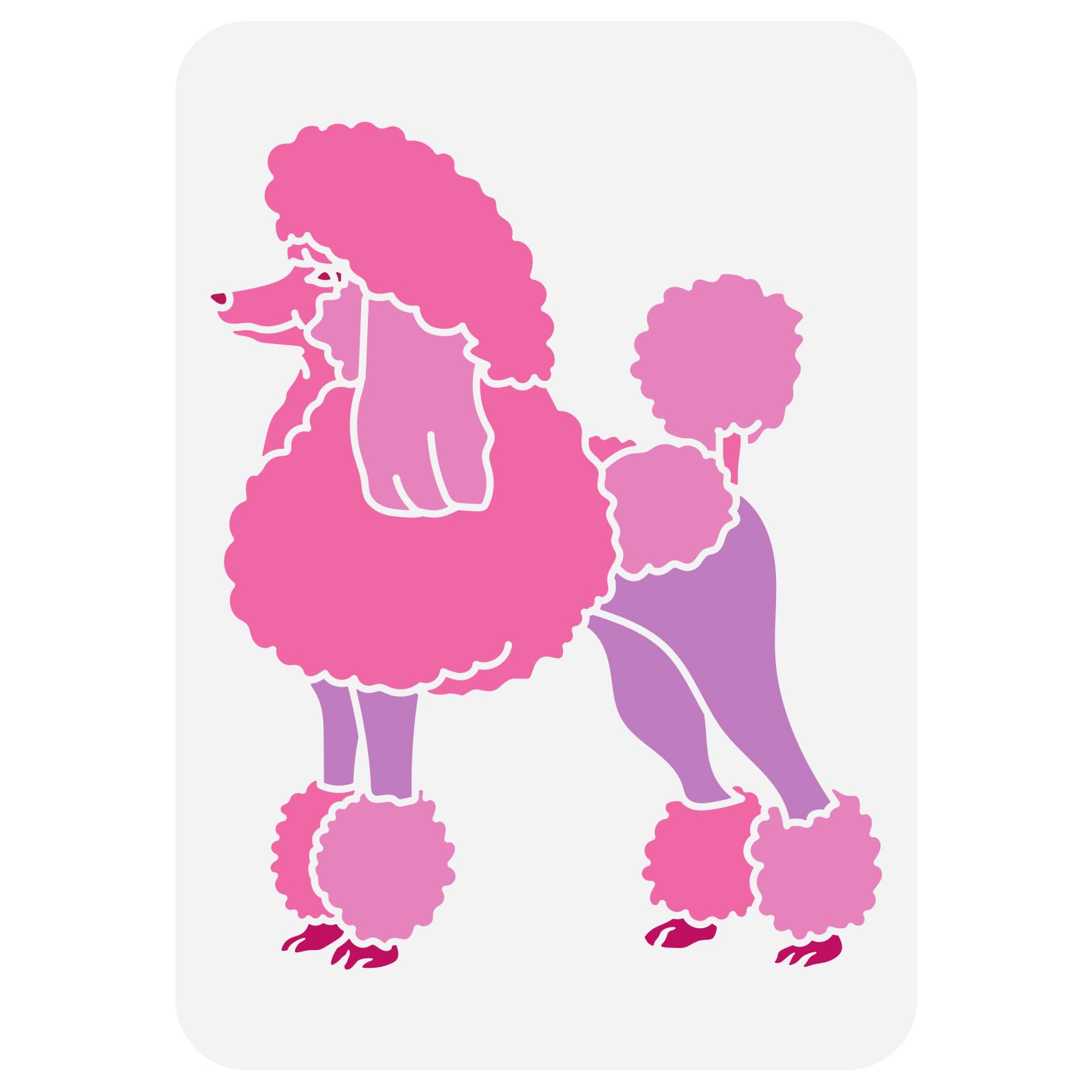 FINGERINSPIRE Reusable Poodle & Puppy Dog Stencil - 21x29.7cm Animal Theme Craft for Wall & Furniture DIY Home Decor