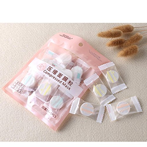 Mask Paper Dry Sheet, 20Pcs Beauty Tool Fibre Skin Care Paper DIY Facial Compressed Tablet Paper Mask (White ❤️)