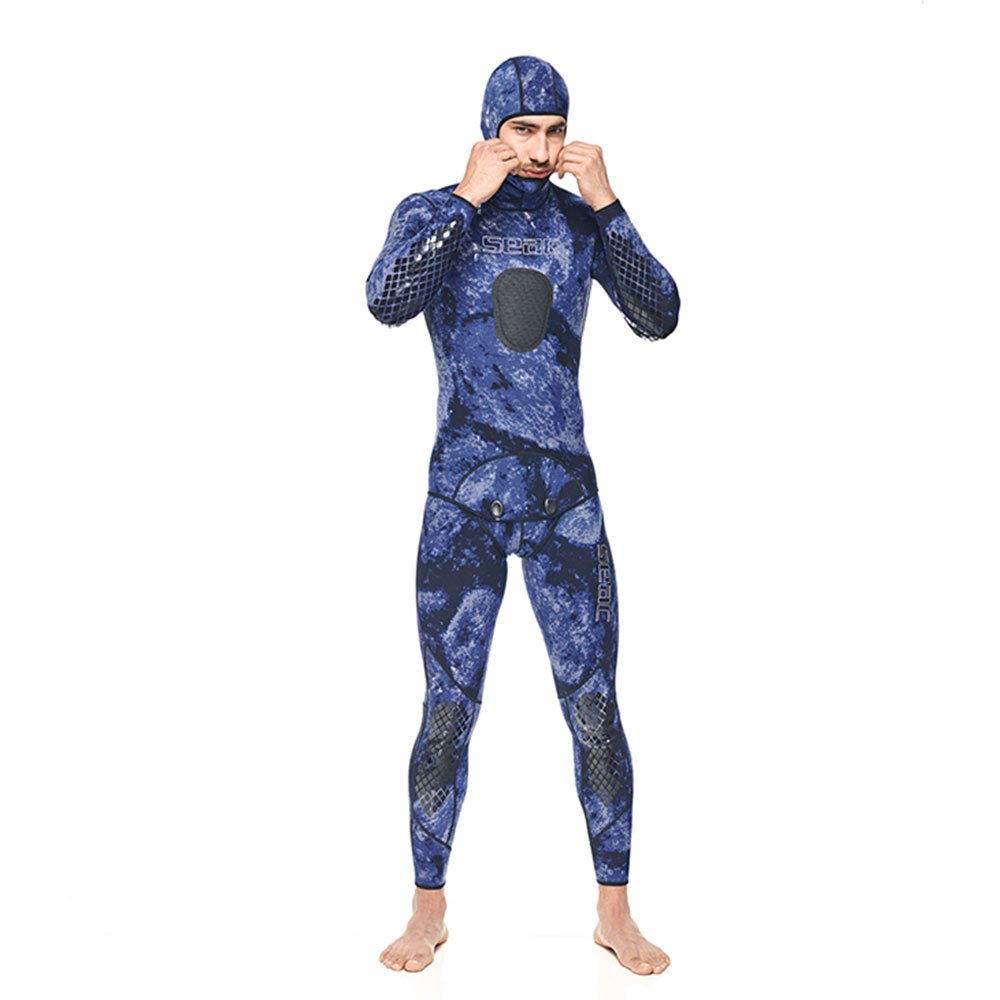 SEAC Makira Makaira 2 mm Camo Spearfishing Wetsuits for Man Two-Pieces Design Premium Yamamoto Neoprene with Super Stretch Armpit for Freediving, Multicolour (Camouflage), XL