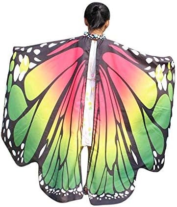 Pcrytyt Kids Girls Fairy Butterfly Wings Princess Dress-up Halloween Cloak Costume