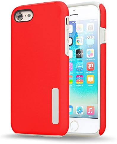 iPhone 7 Case, Keach DualPro SHINE Case [Shock Absorbing] Cover fits Apple iPhone 7- (Red)