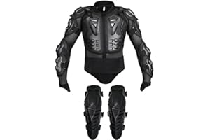 AIKELAI Adult Motorcycle Protective Jacket and Knee Pads, Motorcycle Accessories, Back Spine Chest Protector, Full Body Chest Armor for Motocross Dirt Bike Gear
