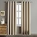 Rose Home Fashion Blackout Sliding Door Curtains, Room Darkening Thermal Insulated Curtains for Living Room Bedroom, Sliding Glass Door Drapes, 1 Panel, W52 x L84, Biscotti Beige