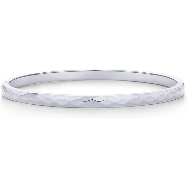 Bracciale da donna con incisione in argento, 6,5 cm, Acciaio