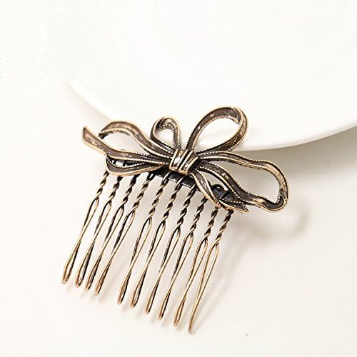 Amazon Pomelos かわいい おしゃれ リボン 蝶々結び コーム ヘアピン 髪飾り ヘアアクセサリ かんざし メタル 浴衣 着物 ドレス 留袖 にも ブロンズ ピン コーム 通販