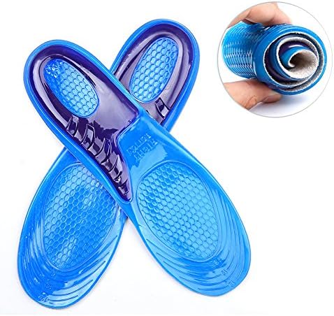 Shoe Insole Slim Soft Gel Massaging Sport Arch Support Orthopedic Plantar Fasciitis Running Silicone Shoe insert (Large)