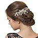 SWEETV Wedding Hair Comb Gold Rhinestone Flower Clip Bridal Hair Accessories for Bridesmaid Women