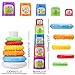 infunbebe Stacking Toys 2 in 1 Stacking Cups and Stacking Ring for Toddlers, Educational Stacker Toys for Baby from 6 Months, Multicolor