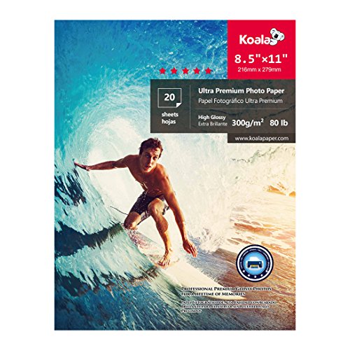KOALA High Glossy Photo Paper Used for Photostudio and Photograph Fan, 8.5x11 inch Letter Size 20 Sheets, for All Inkjet Printer - Thumbnail 5