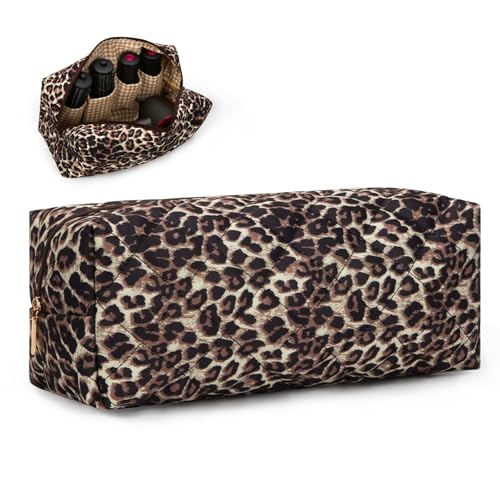 PFUTURE Hair Tools Travel Bag, Shockproof Hair Styling Organizer Case for Dyson Airwrap & Shark Flexstyle, Large Capacity Portable Storage Pouch with Exquisite Leopard Print Appearance
