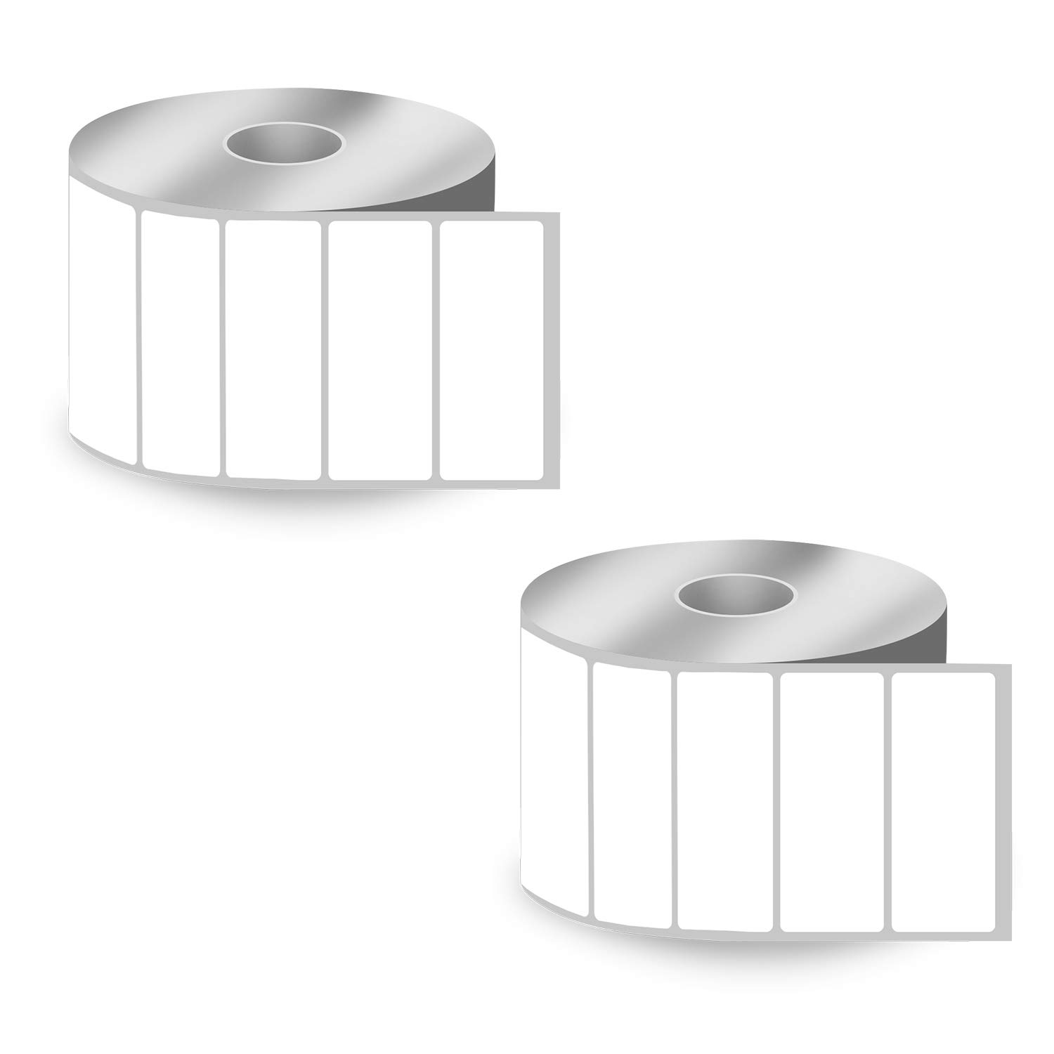 BETCKEY - 64mm x 25mm(2.5 in x 1 in) Multipurpose & Barcode Thermal Labels, 1380 Perforated Stickers per Roll Compatible with Zebra & More Printers [2 Roll/2760 Labels]