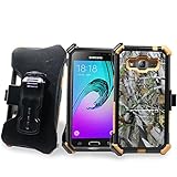 Samsung Galaxy J3 / J3 V / Galaxy Sky / Amp Prime / Express Prime, Mstechcorp - with [Kickstand] Holster Belt Clip with Screen Protector [Galaxy J3 Heavy Duty Case] (Camo)