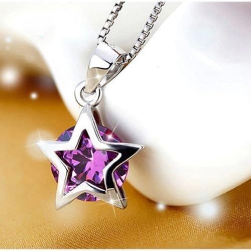 New fashion Women Silver Plated Zircon Star Crystal Pendant Necklace Chain Jewelry COOL ,obo 02