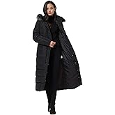 Molodo Women's Long Down Coat with Fur Hood Maxi Down Parka Puffer Jacket
