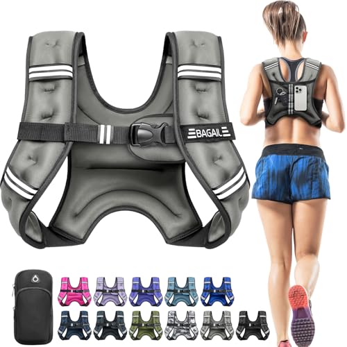 BAGAIL Gewichtsweste für Krafttraining, Brustgröße Verstellbar, Praktische Tasche, mit Eisensand Gefüllte, Ideal für Fitnessstudio-Workouts, Yoga-Trai