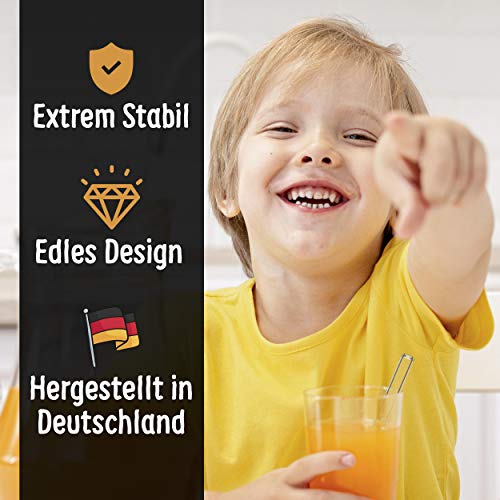SCHLÜRFLER® Glasstrohhalme - 20x 15cm - Made in Germany + Reinigungsbürste - Glastrinkhalme Spülmaschinenfest - Glas… – Bild 3