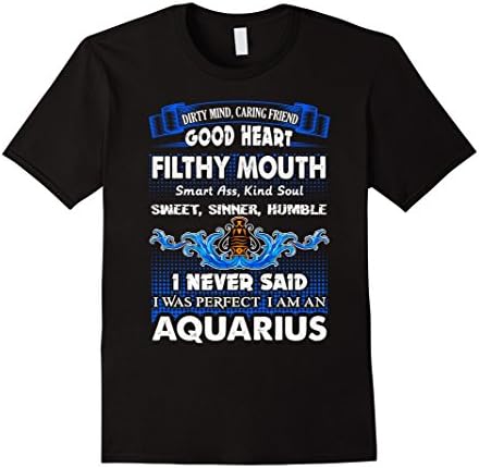 Men's Aquarius Shirt - Proud Aquarius Tee Shirt Large Black