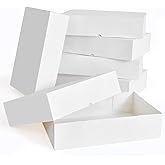YANGTE 12 Premium Gift Boxes with Lids for Presents, Extra Large White Boxes for Wrapping Gifts, 4-inch Deep Clothing Gift Boxes for Robe, Sweater, Shirt and Christams Gift