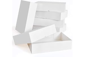 YANGTE 12 Premium Gift Boxes with Lids for Presents, Extra Large White Boxes for Wrapping Gifts, 4-inch Deep Clothing Gift Boxes for Robe, Sweater, Shirt and Christams Gift