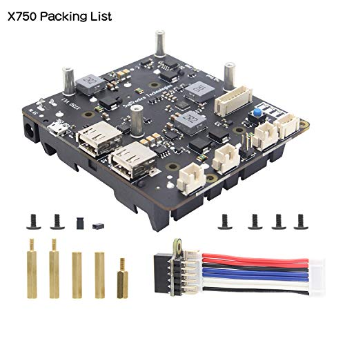 Geekworm Raspberry Pi UPS, Raspberry Pi 4B/3B+/3B 18650 UPS & Power Management Expansion Board X750 Shield with Auto Power-on for Raspberry Pi 4 Model B/3B+/3B (Only X750 Board)