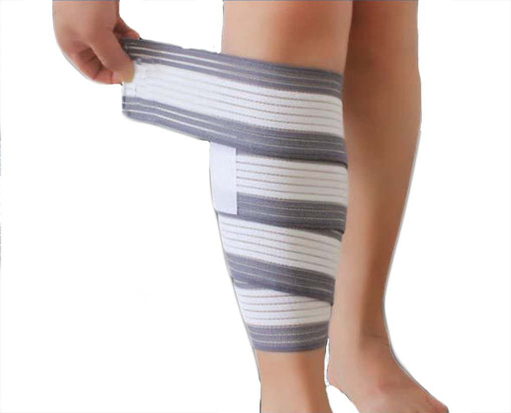 Faxianther Elastic Wrap-around Calf Splint Support Tape Bandage Outdoor Sports Breathable Compression Leg Sleeves Shin Band Ankle Knee Brace Strap Protector Guard, 1 Pc