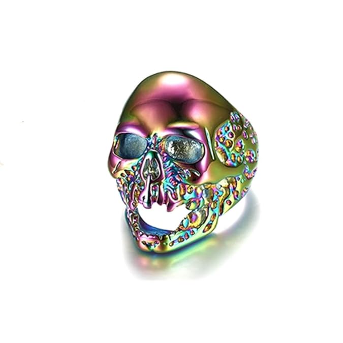 Crintiff – Ring Gothic Totenkopf – Edelstahl – für Damen und Herren – Größe 56 bis 64 und mehrere Farben